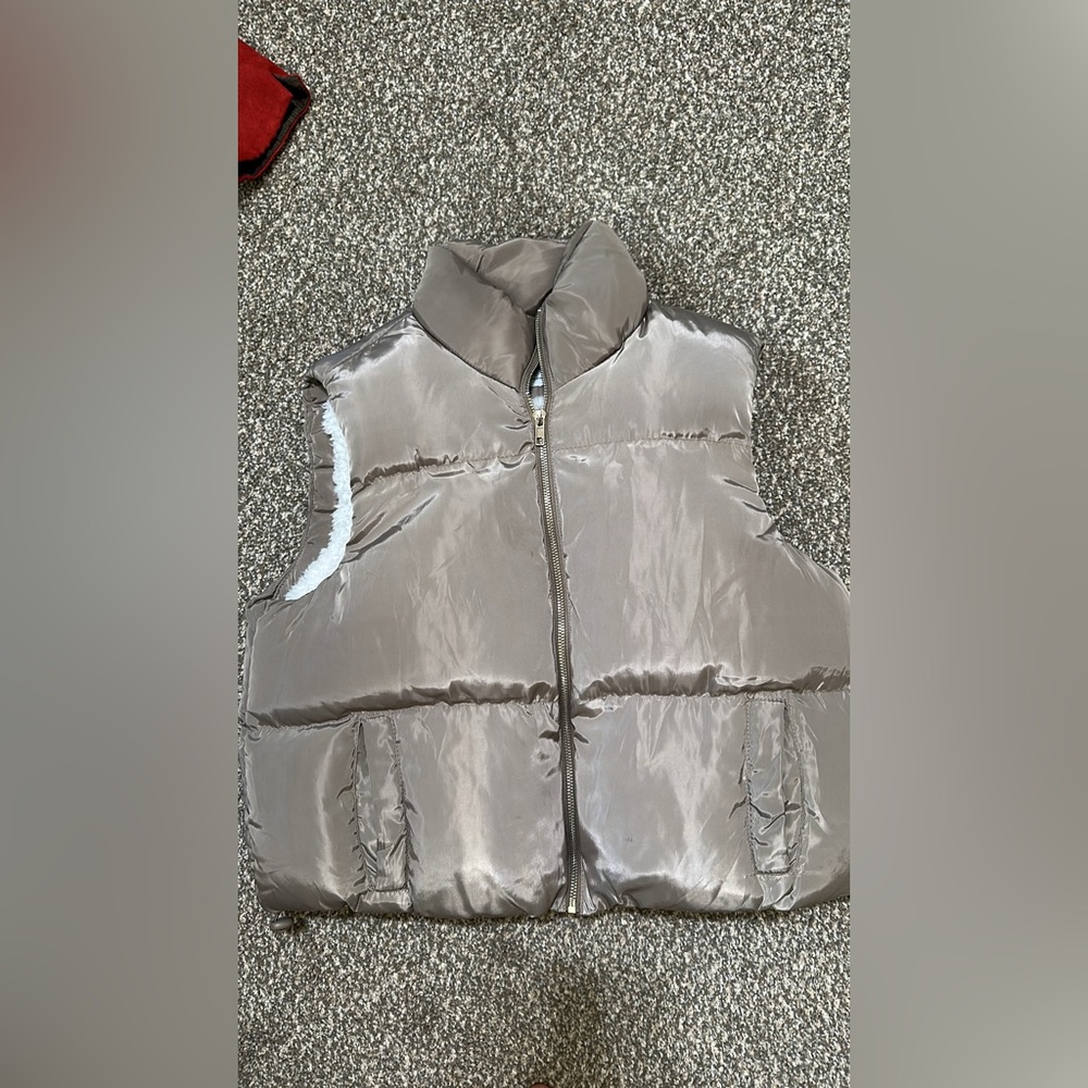 Rue21 Shiny Taupe Puffer Vest